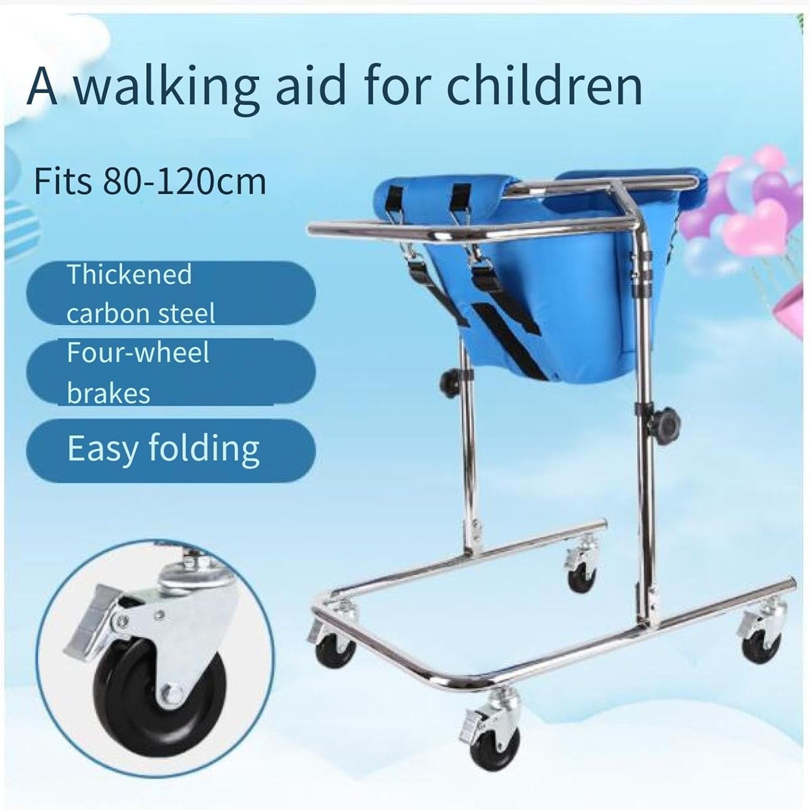 Rehabilitación Andadores Rollator para discapacitados, 4 andadores con ruedas y asiento auxiliar para discapacitados, equipo plegable Hemi Walker, ayuda para caminar.