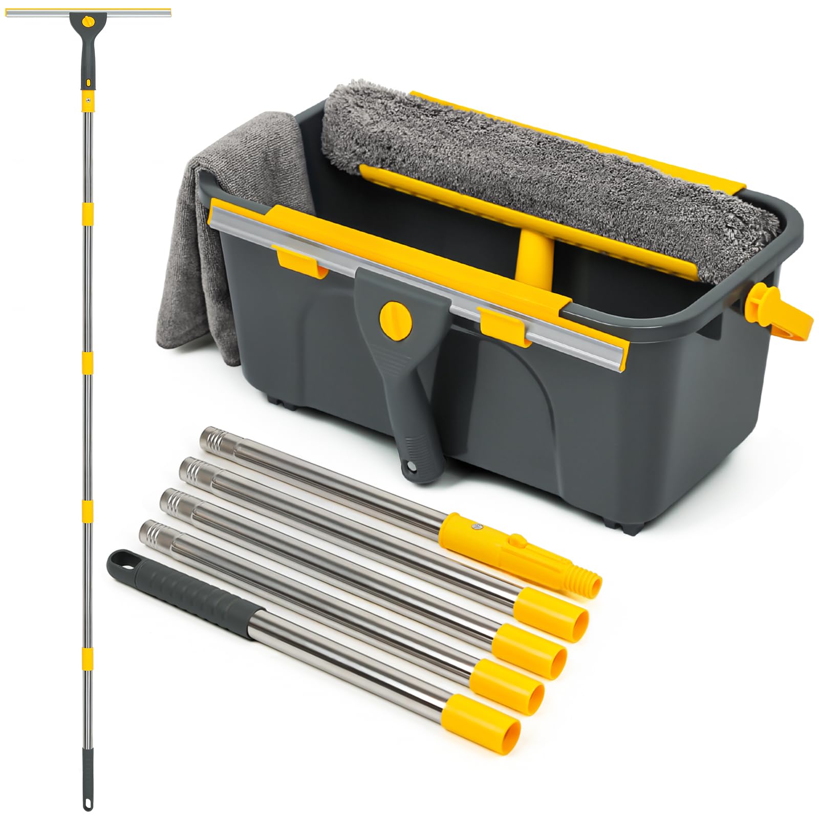 Window Cleaning Kit - Squeegee, Bucket & Scrubber -1 Window Cleaning Kit - Squeegee, Bucket & Scrubber -1