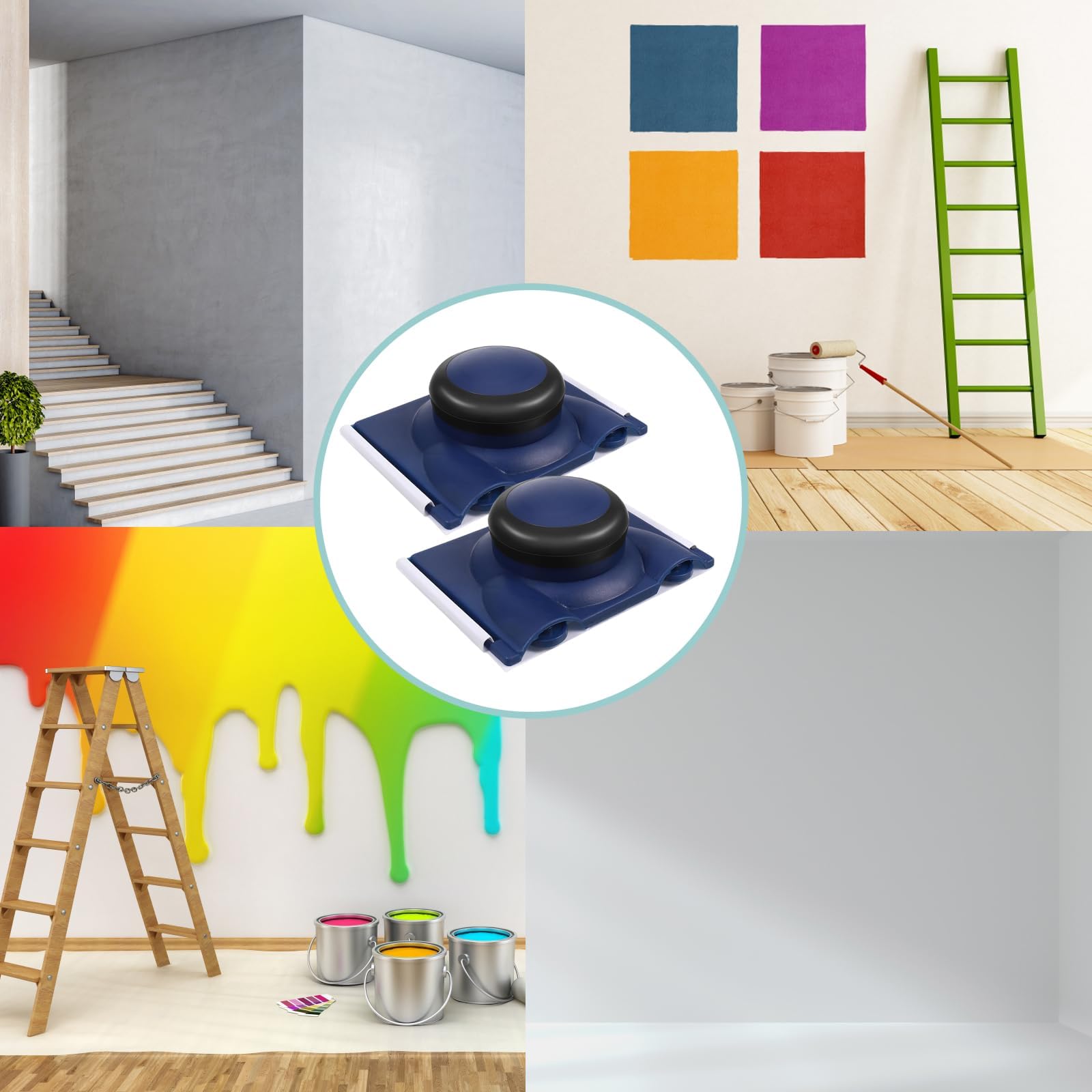 Lot de 2 coupe-bordures de peinture bleue pour couper les bordures de peinture - Outil pour peinture murale, coins et bords pour vous aider à appliquer la peinture uniformément droite