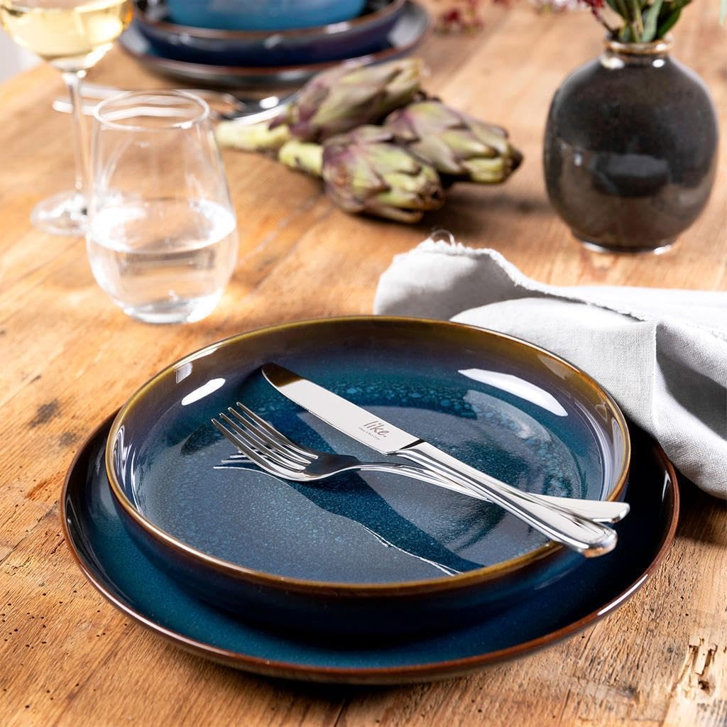 like. by Villeroy & Boch Service à café Crafted Denim 18 pièces | Service de table moderne composé de tasses avec soucoupes et assiettes | Aspect poterie | Passe au lave-vaisselle et au micro-ondes |
