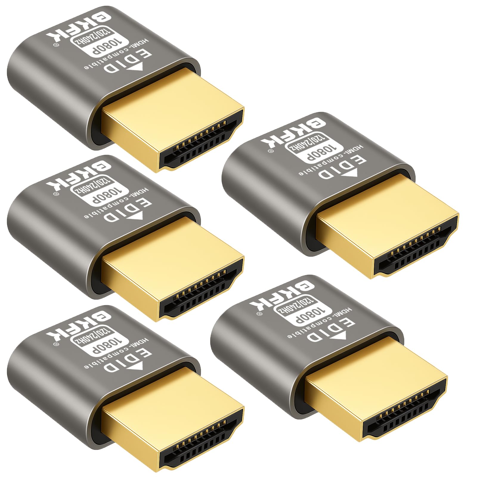 HDMI Dummy Plug 4K HDR,Virtual Monitor EDID Emulator, Headless Display Adapter,Headless hdmi Adapter Dummy，Supports up to 4k@60Hz,1080@120Hz (1080P@120-240Hz-HDR-5P)