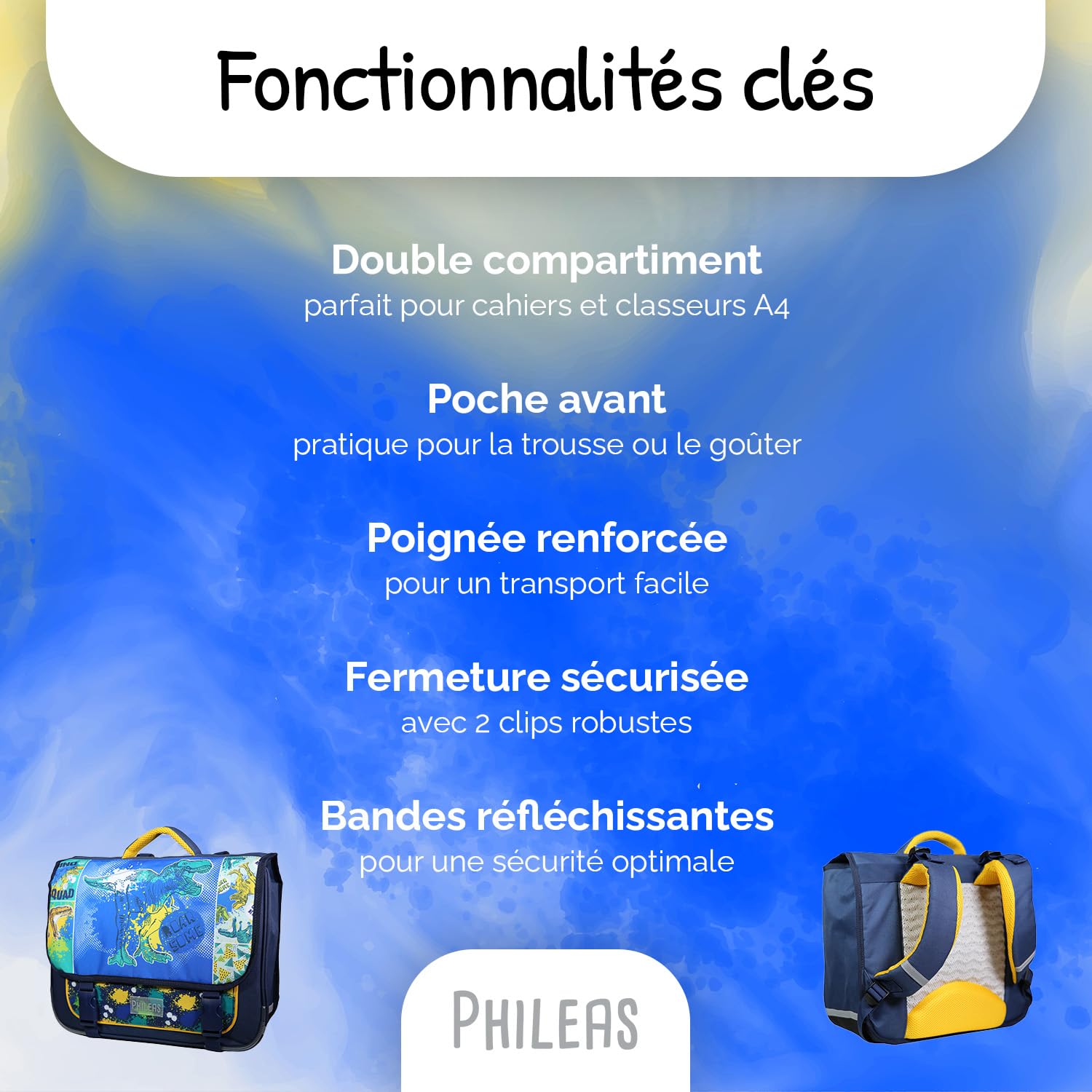 Bagtrotter - Cartable Primaire Garçon 38 cm - Grand Rangement - Tons Bleu - Différents Modèles & Licences