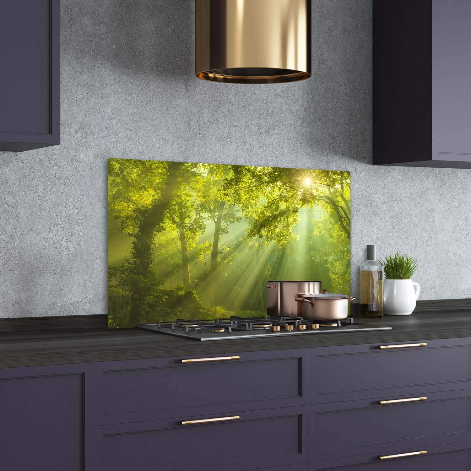 Tamaño: 40cm X 80cm Heather Grey Panel Antisalpicaduras Panel De Vidrio Para Coc