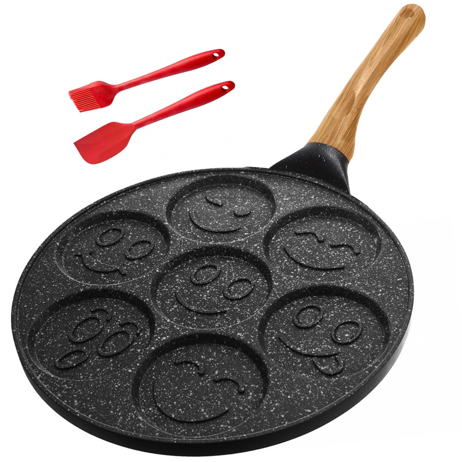 KOOSREEL Padella Per Uova Antiaderente – 3 Scomparti In Alluminio – Per Induzione E Gas – Colazione Veloce