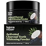 Lagunamoon Activated Charcoal Teeth Whitening Powder - 50g Natural Coconut Charcoal, Effective Teeth Stain Remover and Toothpaste Alternative - Safe for Gums Or Enamel