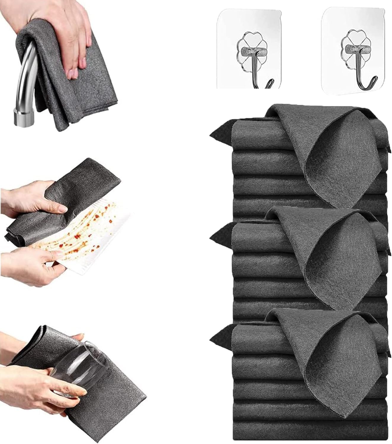 Gienslru 15Pcs Sparklean Cleaning Cloths, Sparklean Streak Free Microfiber Magic Cleaning Wipes, Sparkclean Window Cloths, Spark Clean Cleaning Cloths, Sparklean Streak Free Magic Cleaning Cloths (15Pcs)