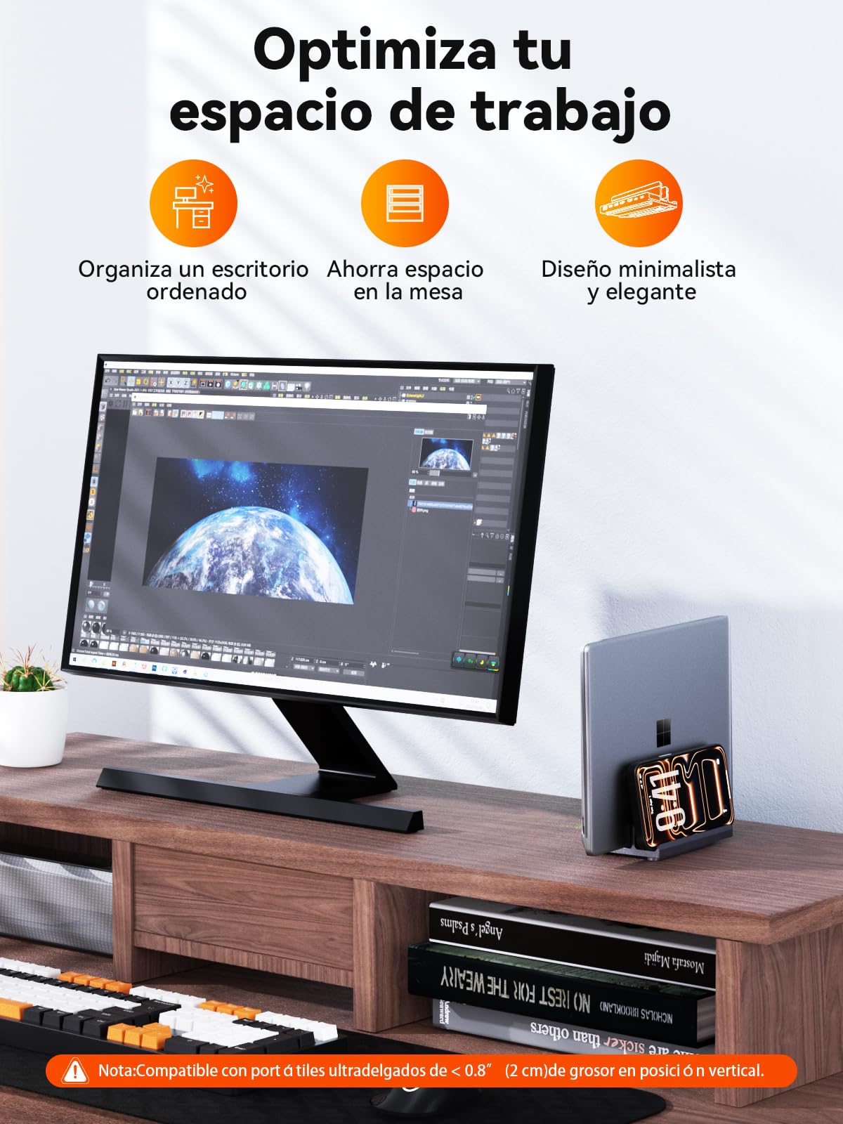 Laptop Docking Station Stand Dual 4K Monitor, QUUGE Dual HDMI Docking Station pour ordinateur Portable, 2 HDMI (Single 4K@120Hz), 2 USB3.0 Ports, 100W PD, RJ45 Ethernet, Gestion de Bureau USB C Dock.