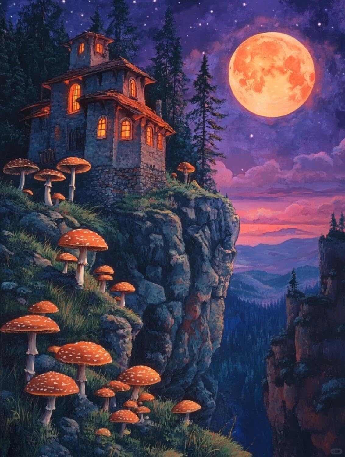 Rqwybcaxn Bead Embroidery Kits Fantasy House 40x50cm