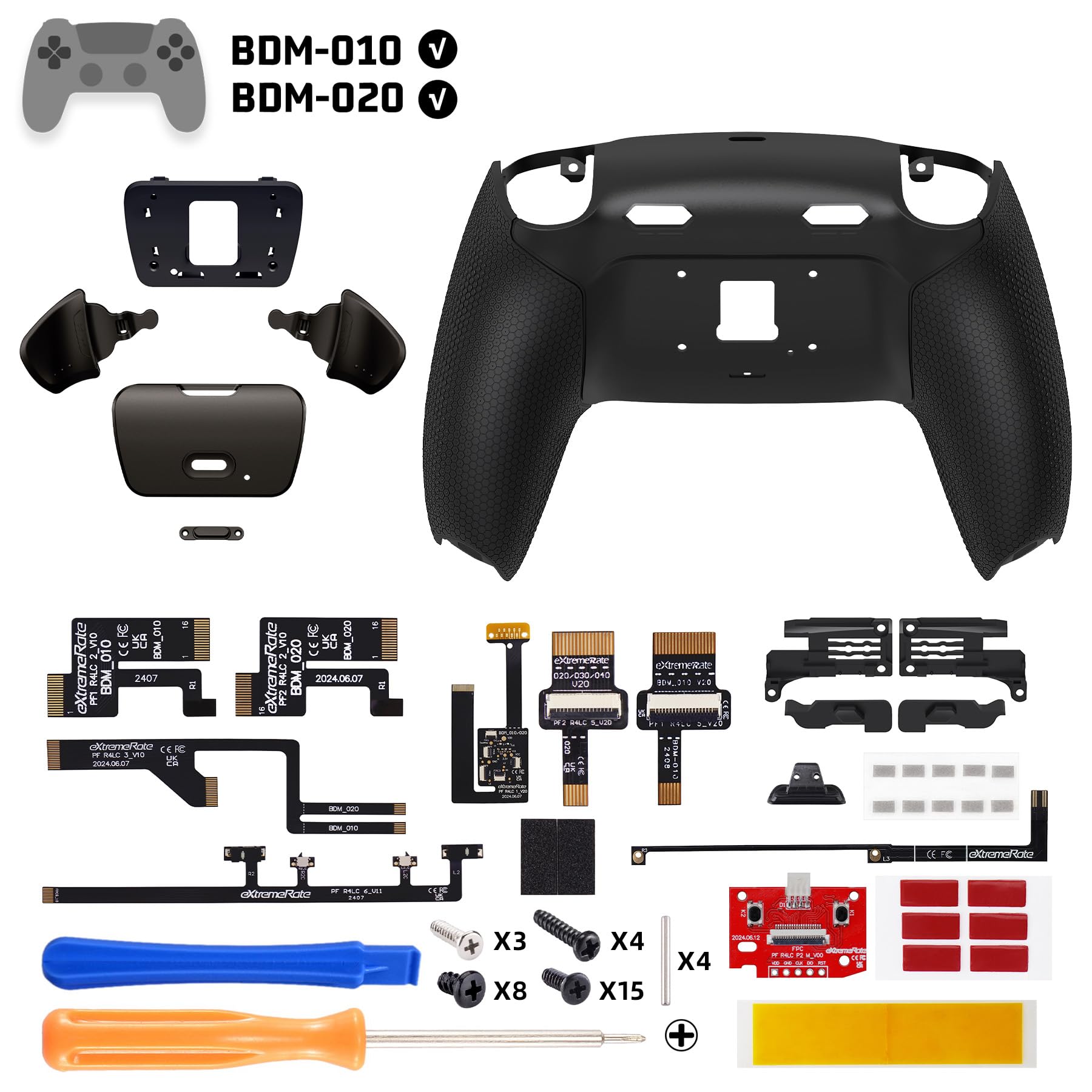eXtremeRate Rise Plus Max RMB Tasti Aggiuntivi per ps5 Controller BDM-010/020,Palette Posteriori Metallo Clicky Trigger Stop Back Button Remap Kit per ps5 Joystick-Senza Controller-Nero