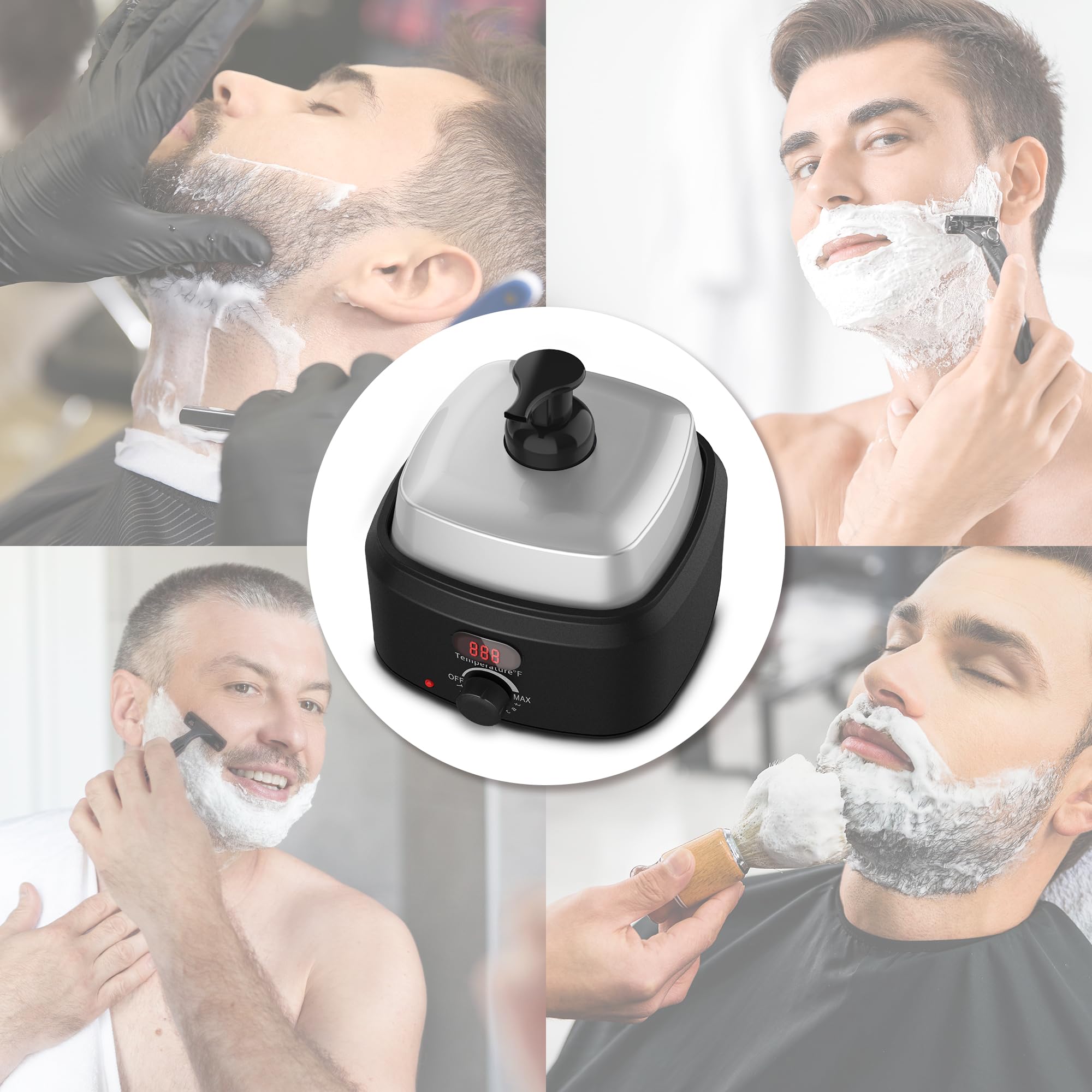 TASALON Macchina di rasatura aggiornata della schiuma calda 850ml, display digitale di 2 pompe | Riscaldatore in schiuma di grande capacità, adatto per uso domestico, saloni e barbieri professionali