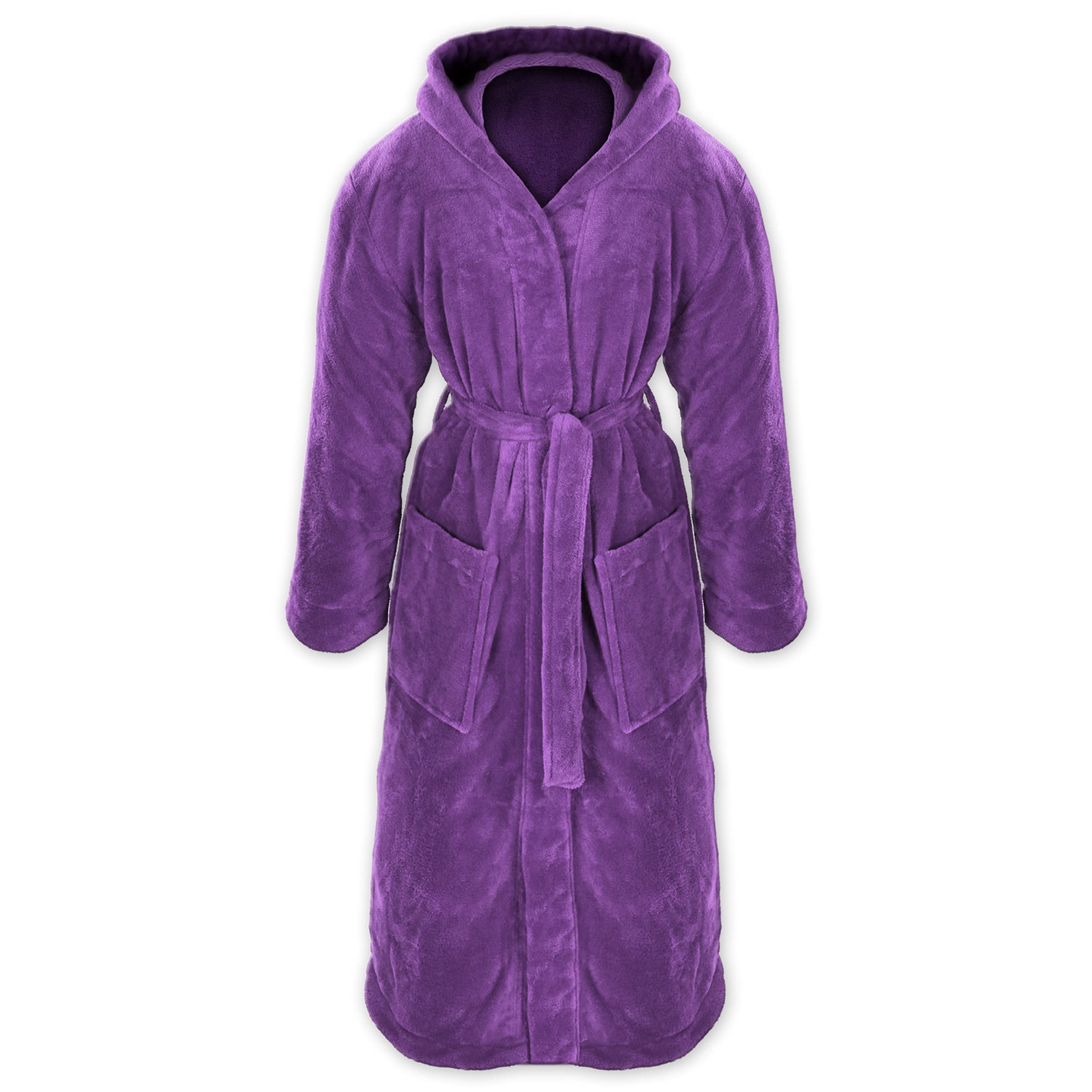 Gräfenstayn® Damen & Herren Kuschelfleece Bademantel mit Kapuze Größe S-XXXL mit Öko-Tex Standard 100 Flanell Fleece