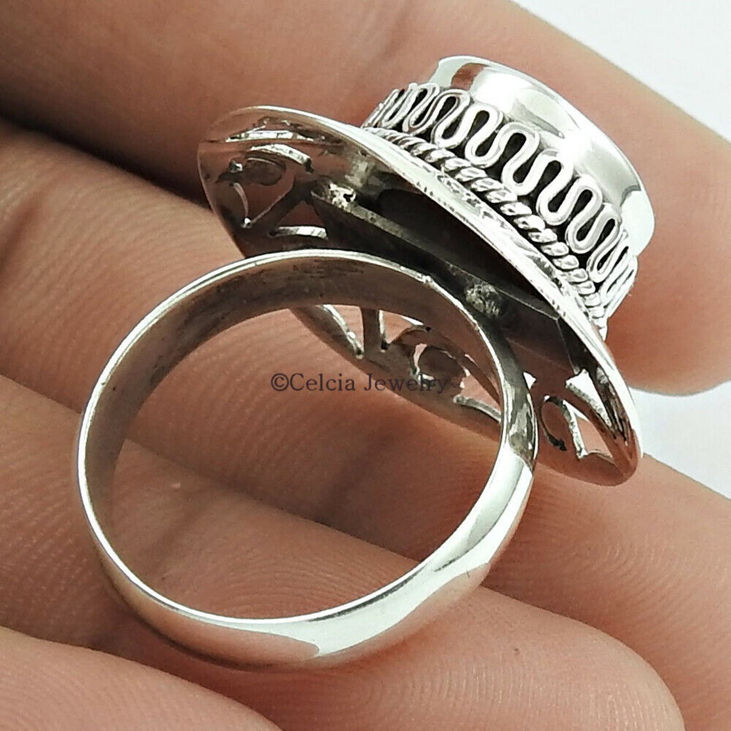 Anillo de banda roja granate natural, plata de ley 925, anillo tribal para mujer, anillo de boda, anillo de compromiso, anillo de promesa, regalos de aniversario para mamá, regalos de hermana