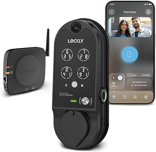Miniatura 11 de Lockly Vision Smart Lock, Timbre Inteligente con Video HD, Cerraduras Inteligentes para Puerta Principal, Cerradura de Puerta con Huella Dactilar,