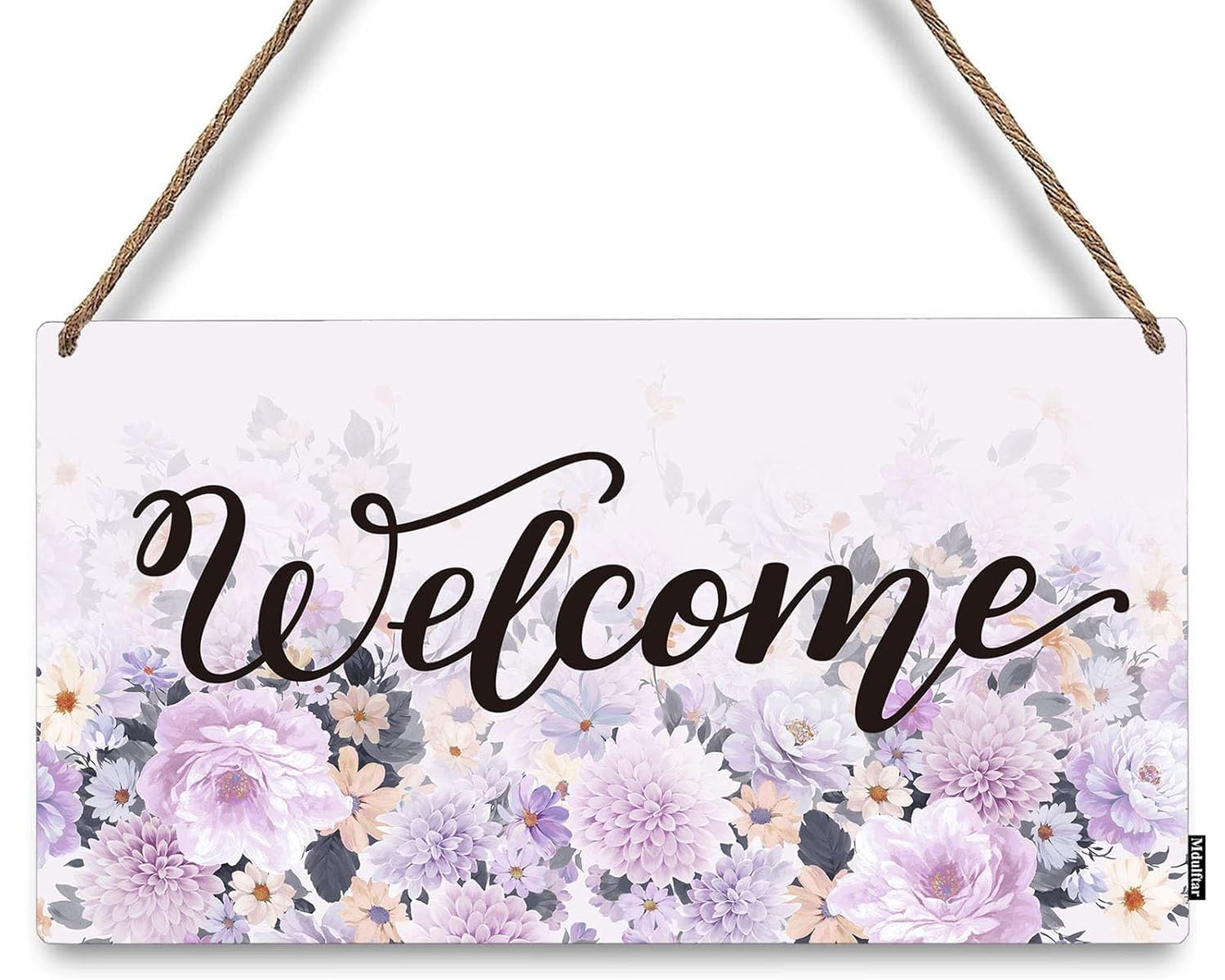Mandala Soul Welcome Sign Spring Summer Flowers Welcome Wooden Door Sign for Front Door, Porch, Yard, Garden Decor, Size 12x6 Inch Welcome Door Sign Home Farmhouse Decorations-image-21