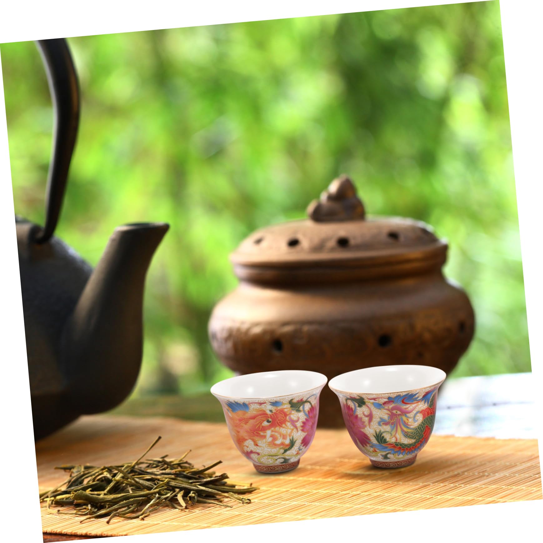 Gatuida 5paare Chinesische Keramiktassen Dragon Teetassen Für Tee Und Wein Handgefertigte Teeschalen Porzellan Geschenkidee Für Festivals Und Besondere Anlässe