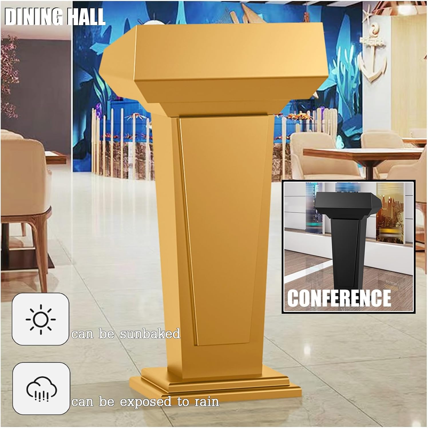 Speech Stand, Front Desk Reception, Solid Wood Podium For Conference Room, Reception Desk For 4S Stores, Host Stand, Small Lecture Stand Modern Design - Ideal For Concerts, Schools, Offices & Stages(C