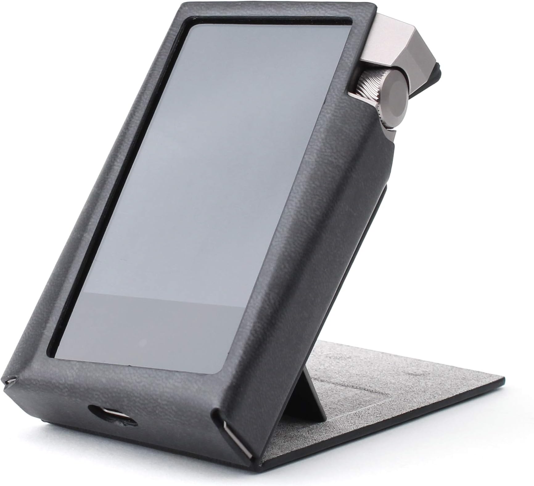 For Astell&Kern A&norma SR15, Hand Crafted MITER PU Leather Standing Case Cover [Patented A&norma SR 15 Cover] (Light Black)