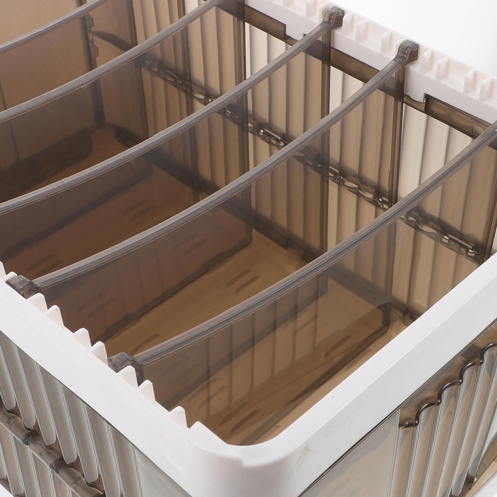 MAGICLULU Organizer Per Vestiti Per Guardaroba Con Coperchio Organizer Pieghevole E Impilabile Per Cassetti In Plastica Divisori Per Jeans Magliette Maglioni Sciarpe Reggiseni