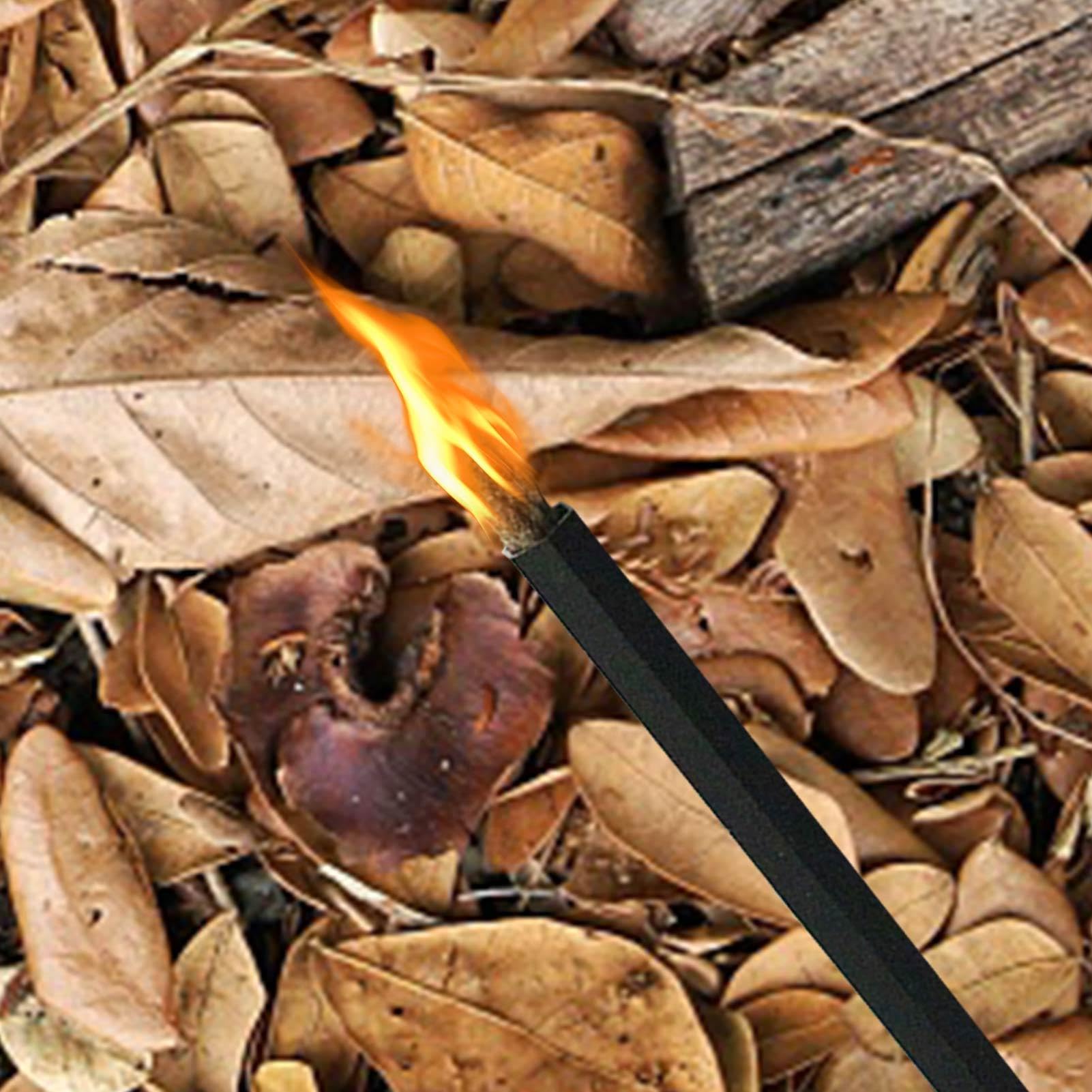 Cuerda de fuego tubo de yesca de yute de aluminio anodizado para camping