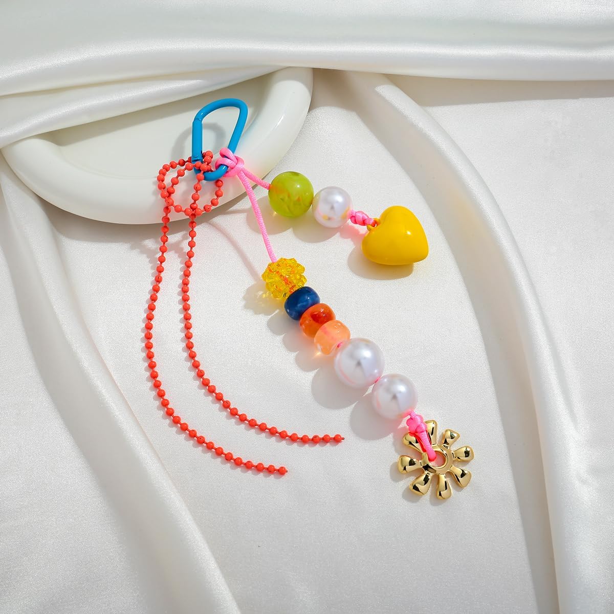CLASSYZINT Colorful Bag Charms for Women Beaded Keychains Rope Bag Charms for Handbag Cute Bag Charm Keychain for Purse - Image 4