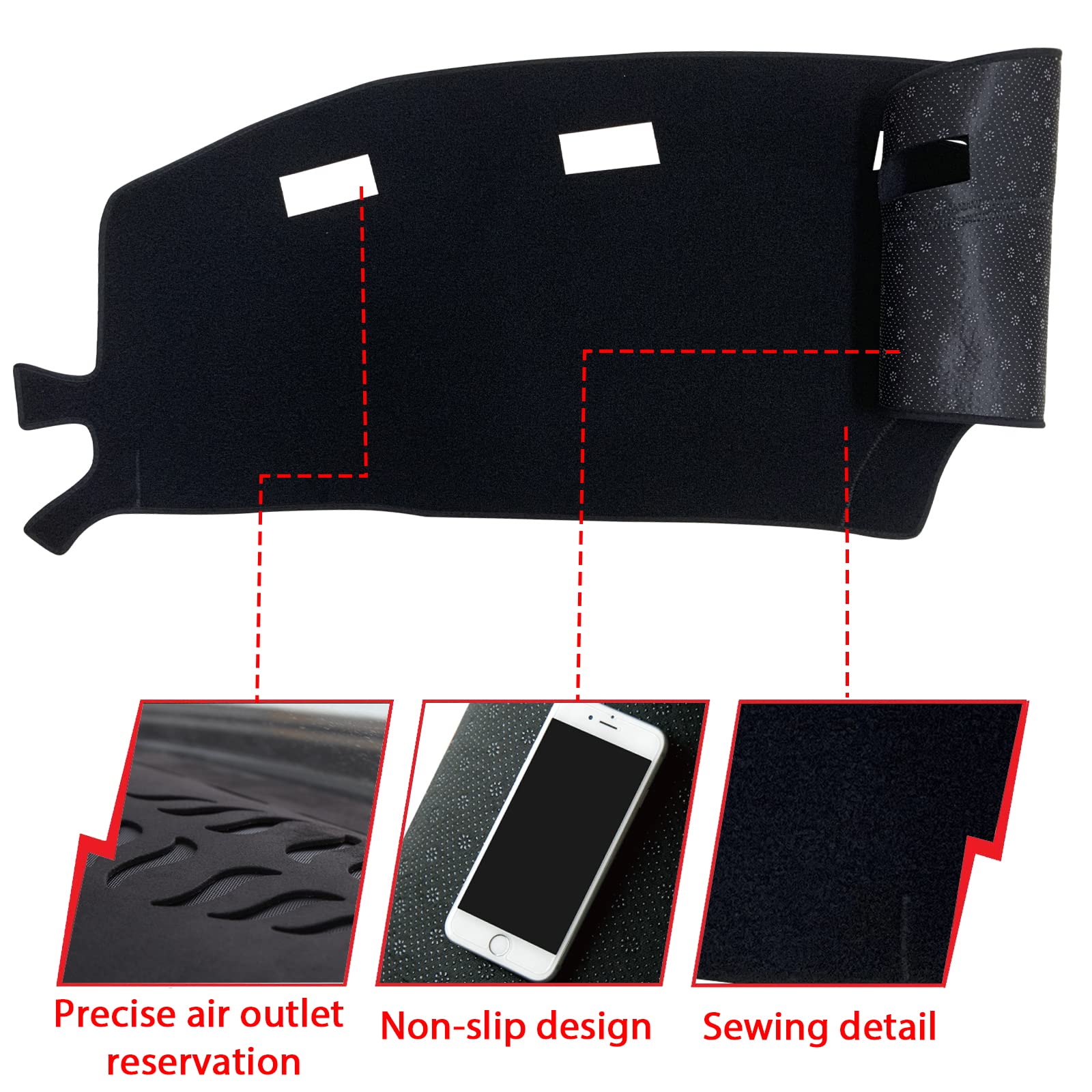 Compatible Avec La Couverture De Tableau De Bord 2019-2023 2024 Dodge Ram 1500 2500 3500, Tapis De Tableau De Bord, Pare-soleil, Protection En Maille Antidérapante, Sans éblouissement