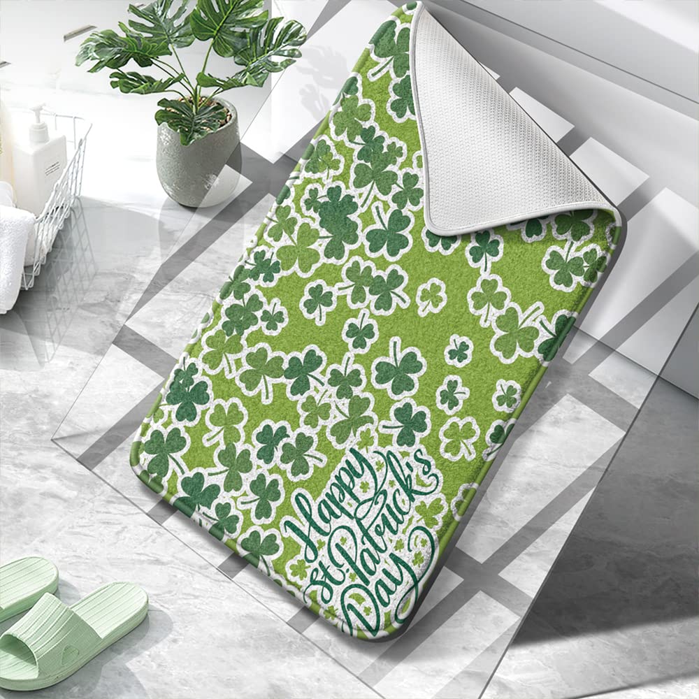 Bathroom Rug Bath Rugs Happy St Patrick's Day Decor Non-Slip Design Bath Mat Microfiber Thick Shaggy Water Absorbent Soft Machine Washable Floor Mat Bathroom Rugs for Bathroom Shower