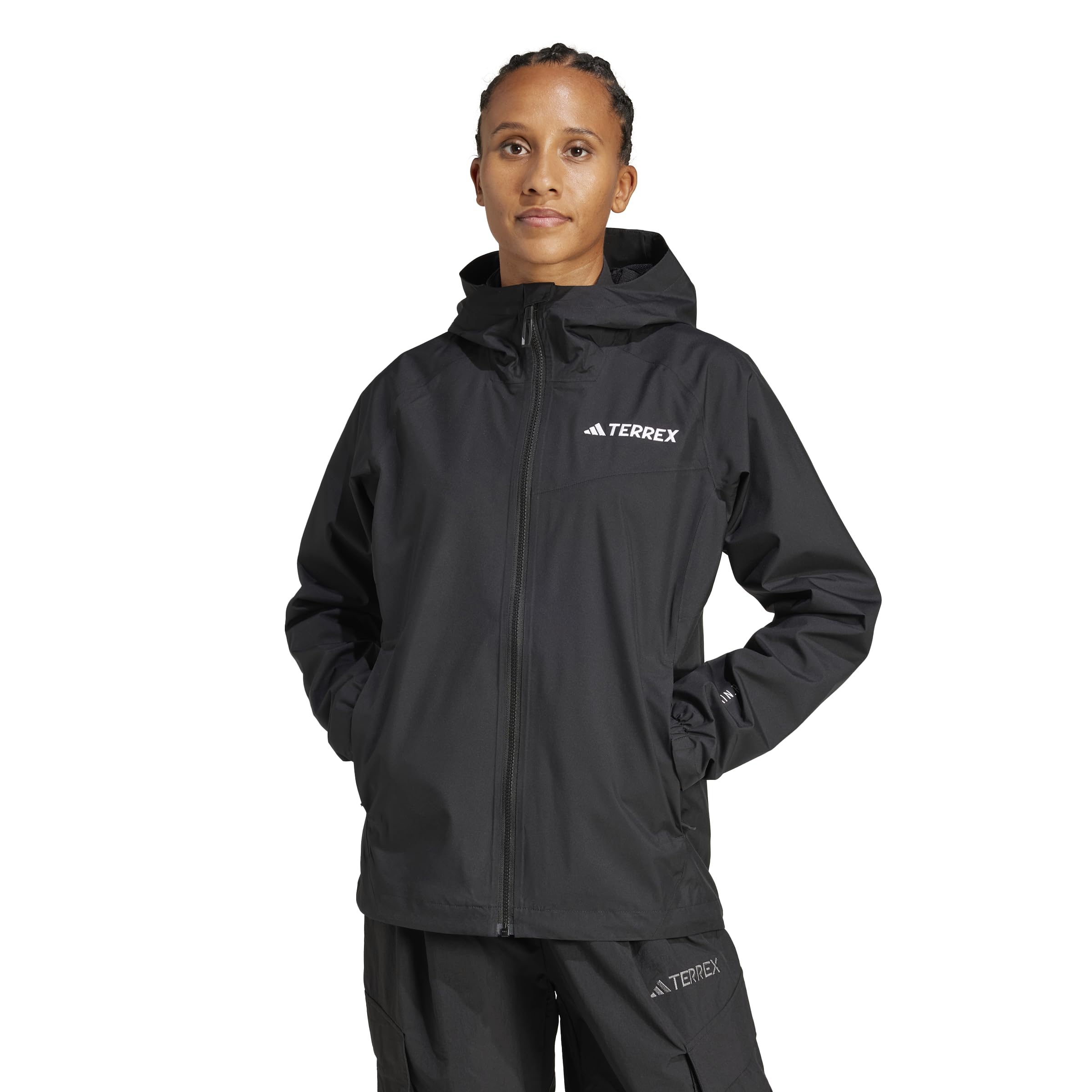 Womens Terrex Multi 2L Rain.Rdy Jacket Hiking Athletic Outerwear Casual - Black