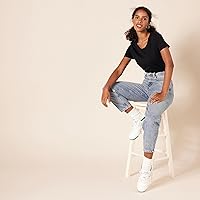 Vista 6 de Tienda Essentials - Camiseta de manga corta con cuello redondo y ajuste clásico para mujer, paquete múltiple