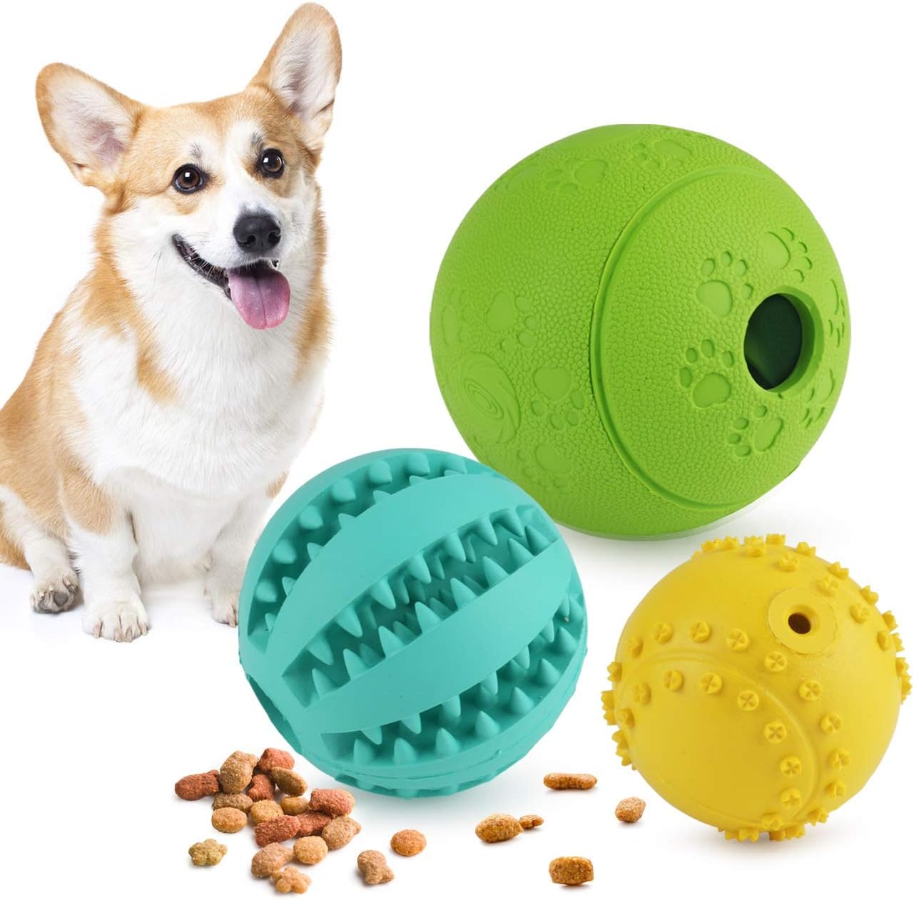 Idepet Dog Toy Ball, Nontoxic Bite Resistant Toy Ball for Pet Dogs