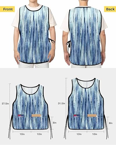 Miniatura 3 de Painting Brush Unisex Cobbler Apron with 2 Pockets Vest, Cleaning Smock Apron for Work Chef Kitchen - 1 Pack