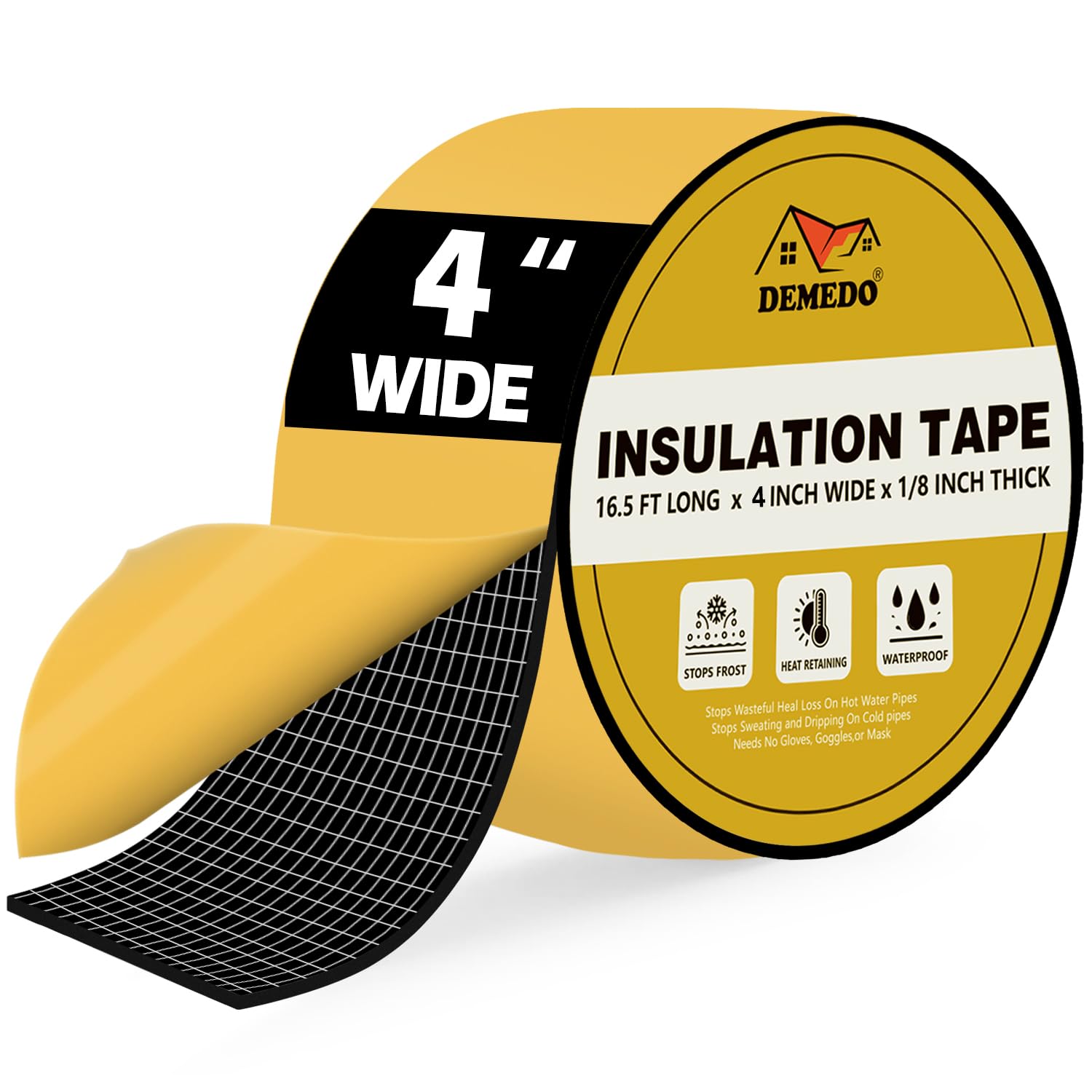 DEMEDO Pipe Insulation Tape Bundle with Backflow Preventer Insulation Cover