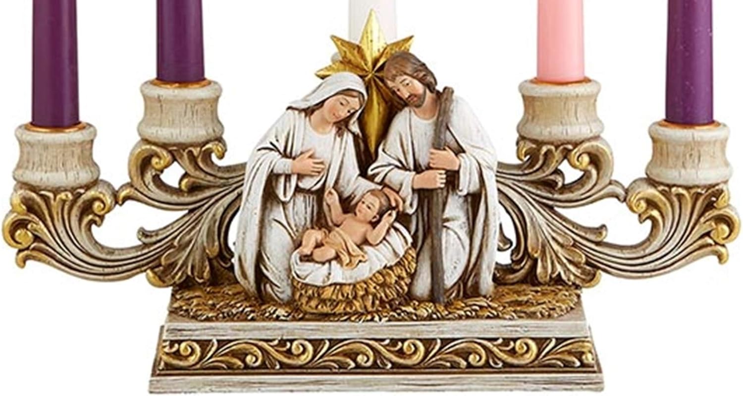 Christian Brands Catholic Nativty 5-TPR Advent Cndlhldr