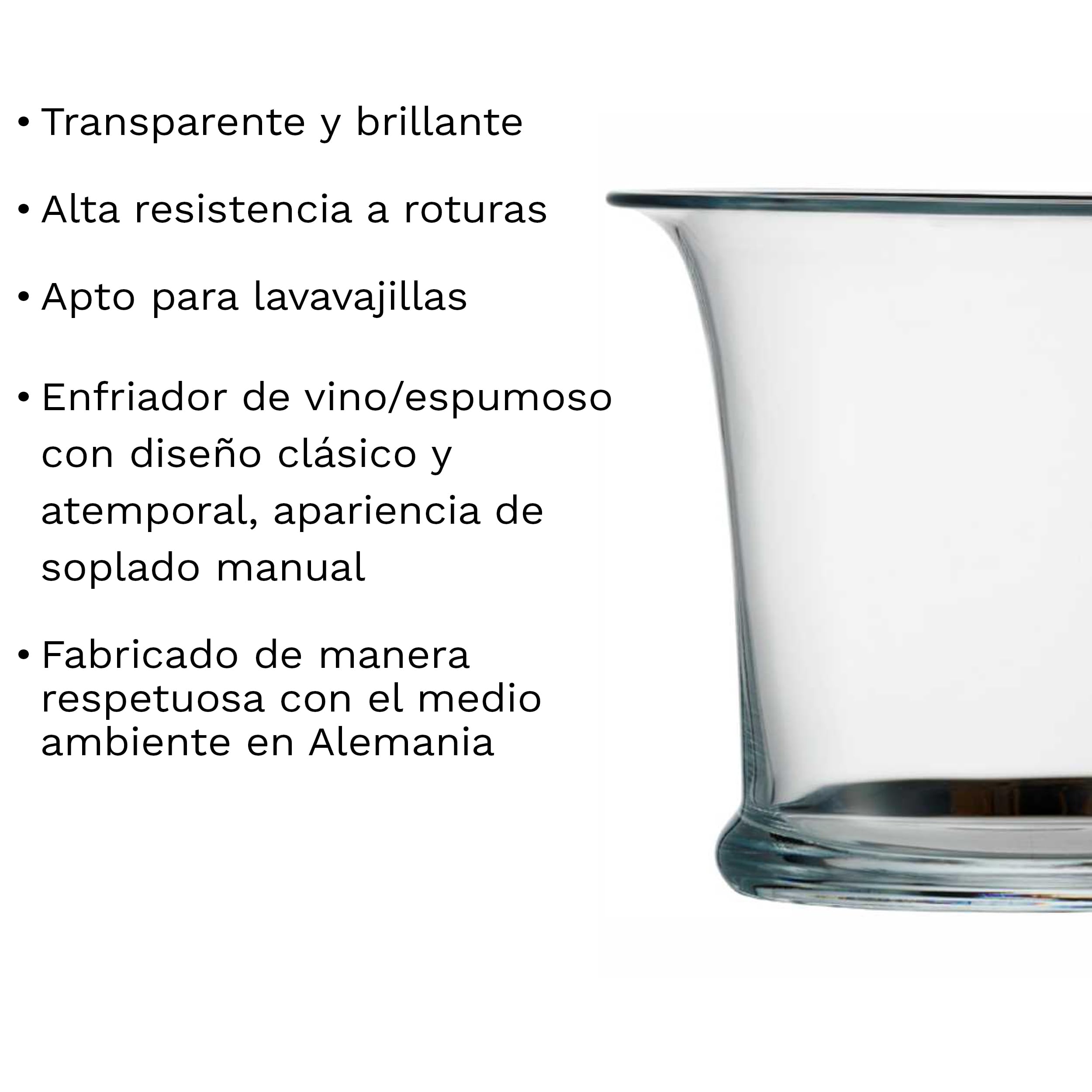 Stölzle Lausitz Enfriador de Vino & Champán Classic Ø 26 cm – Elegante Cubitera de Cristal Soplado – Apto para Lavavajillas & Fabricado en Alemania