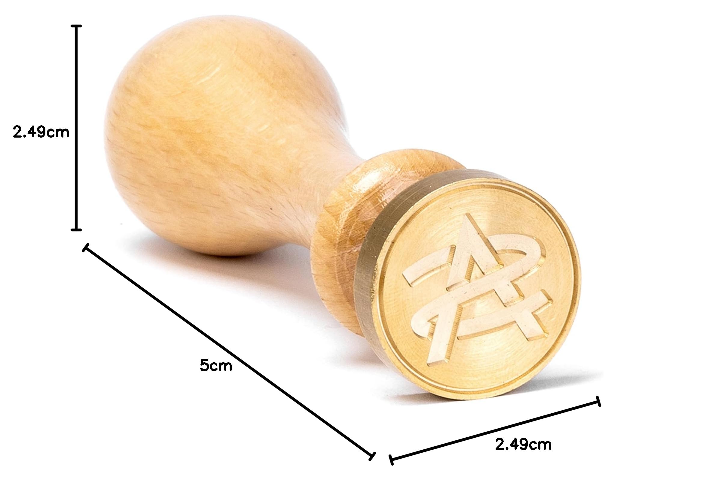 Timbro per Ceralacca Ø25 mm in Legno Manuale Rotondo Personalizzabile - Logo o File, Ecologico e Ideale per Chiusura Lettere Partecipazioni Matrimonio Inviti