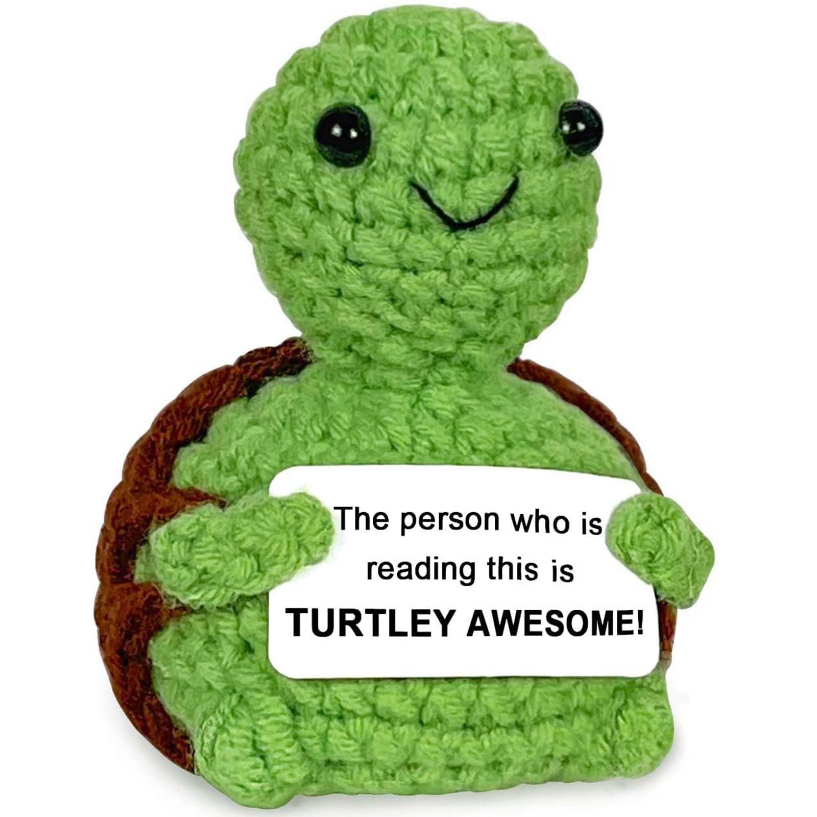 Twinsun Positive Schildkröte – Gestricktes Plüschtier Mit Karte, Emotionale Unterstützung, Süßes Geschenk