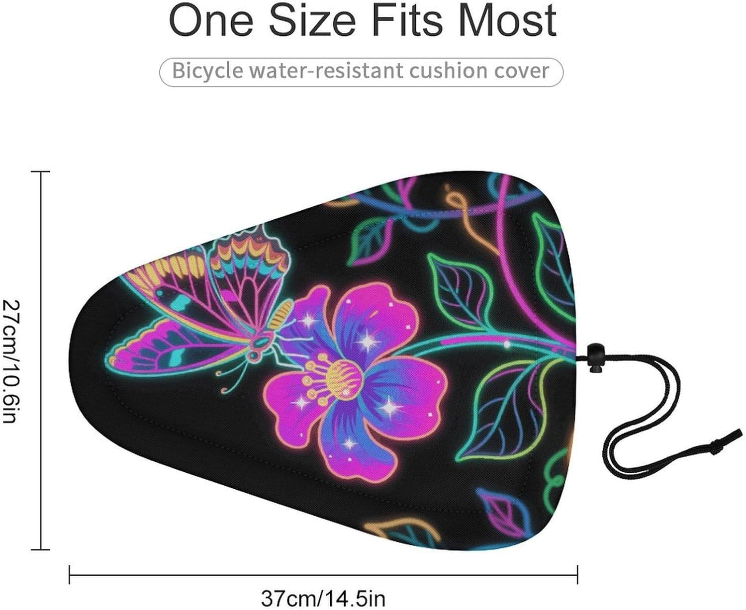 Waterproof Bicycle Seat Covers Neon Butterfly Bike Seat Cover image 2