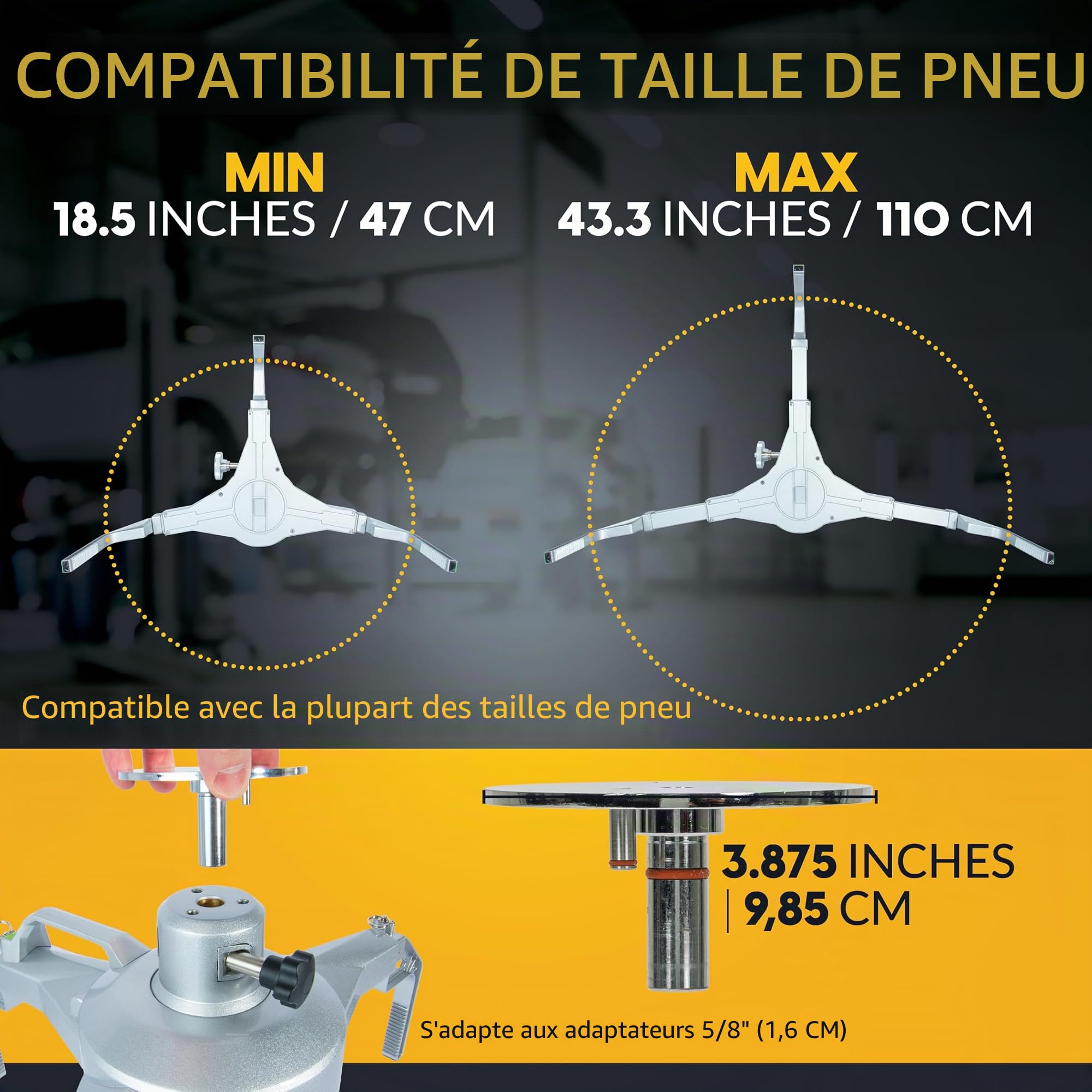 Pince de Calibrage Alignement Roues avec Plaque Magnétique - Barre pour Réglage Parallélisme DIY 47-110cm