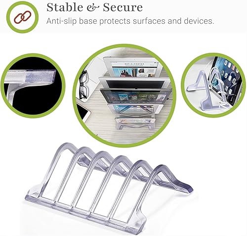 Miniatura 4 de Prosumer's Choice Organizador universal de carga para 5 tabletas y teléfonos inteligentes, soporte de escritorio  para suministros de hogar u
