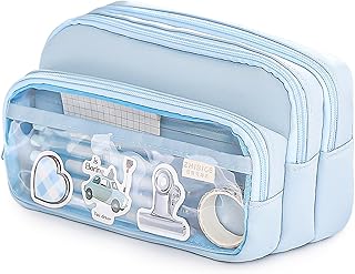 ペンケース 透明窓 学生 学校 おしゃれ 推し活 多機能 大容量 筆箱 文具 筆入れ 女の子 男の子 小物収納 大人 階段型