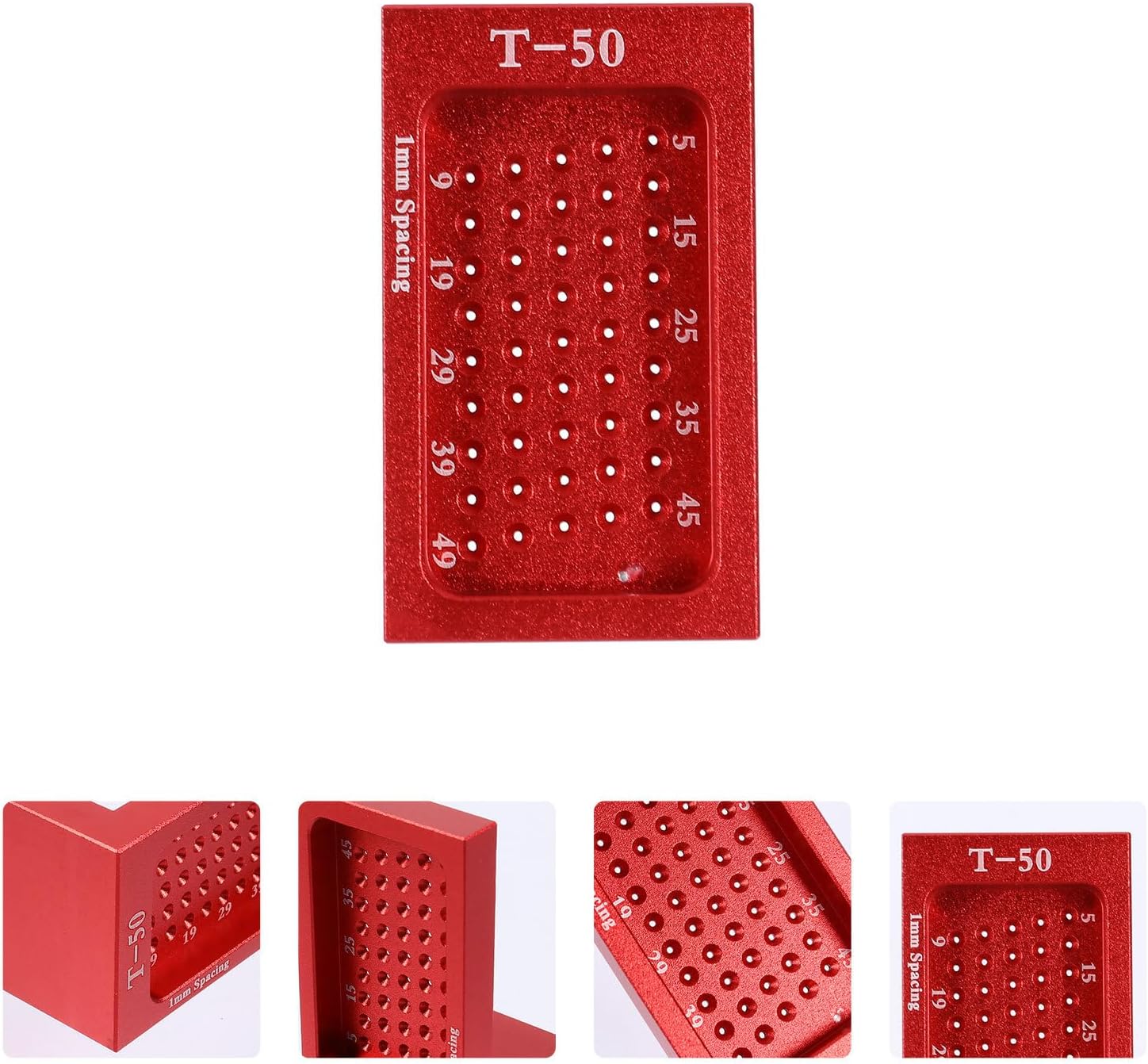T-type Woodworking Scriber Ruler Aluminum Alloy Precision Marking Tool Red Handhold for Home and Workshop Woodworking Layout