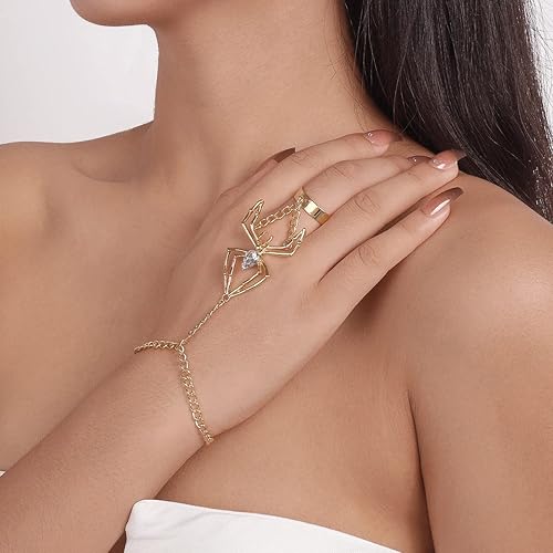 Miniatura 3 de Pulsera de anillo de cadena de mano Boho serpiente anillo de dedo pulsera arnés de mano esclavo cadena pulseras vintage indio accesorios de joyería