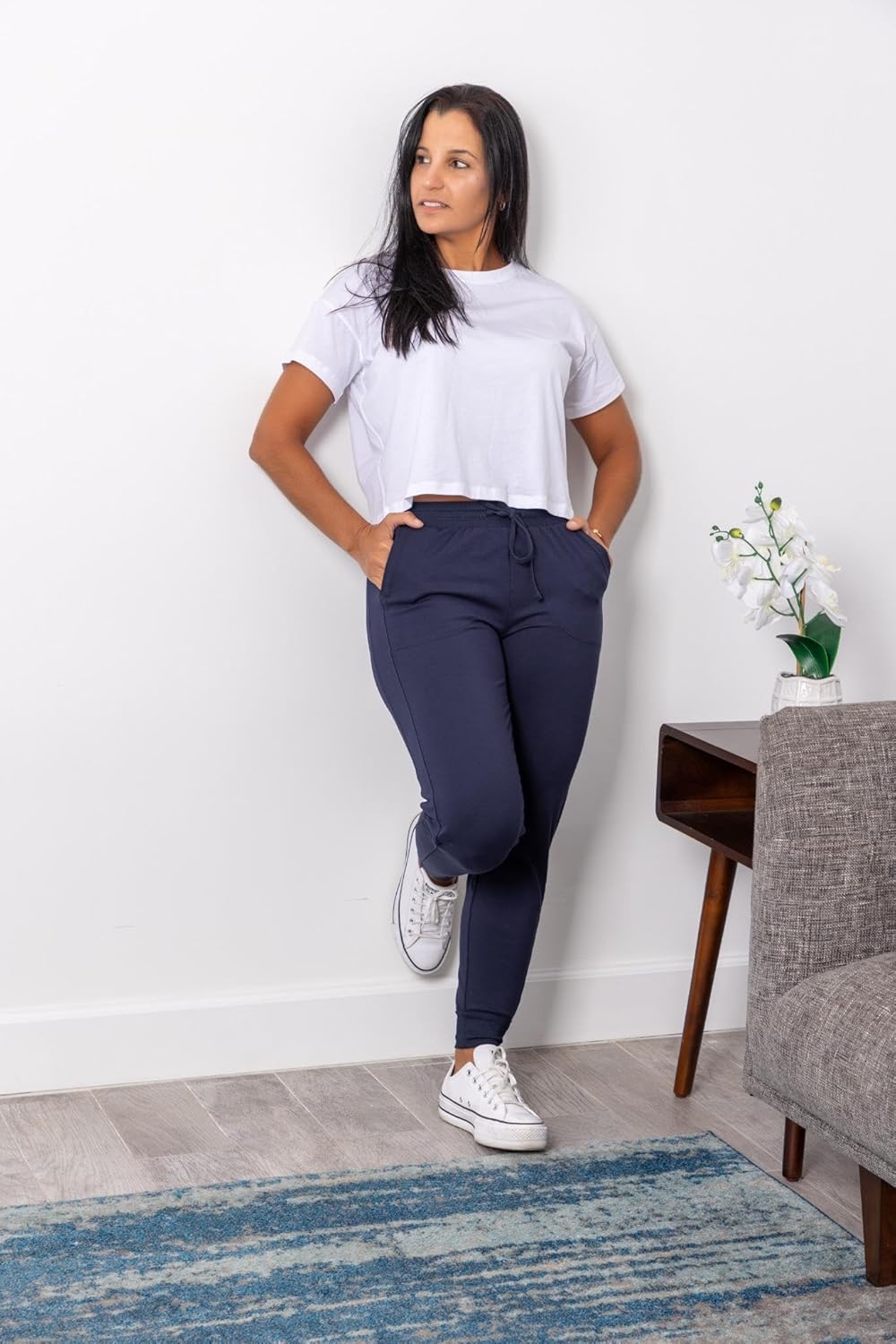 Zac & Rachel Womens Pull on Jogger Pant with Tie Front and Side Pockets - Image 6