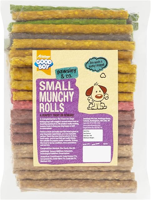 Good Boy - Assorted Small Munchy Rolls - Dog Chews - A Perfect Treat or Reward - Pack of 100 -Chewy Dog Treats ,900 g
