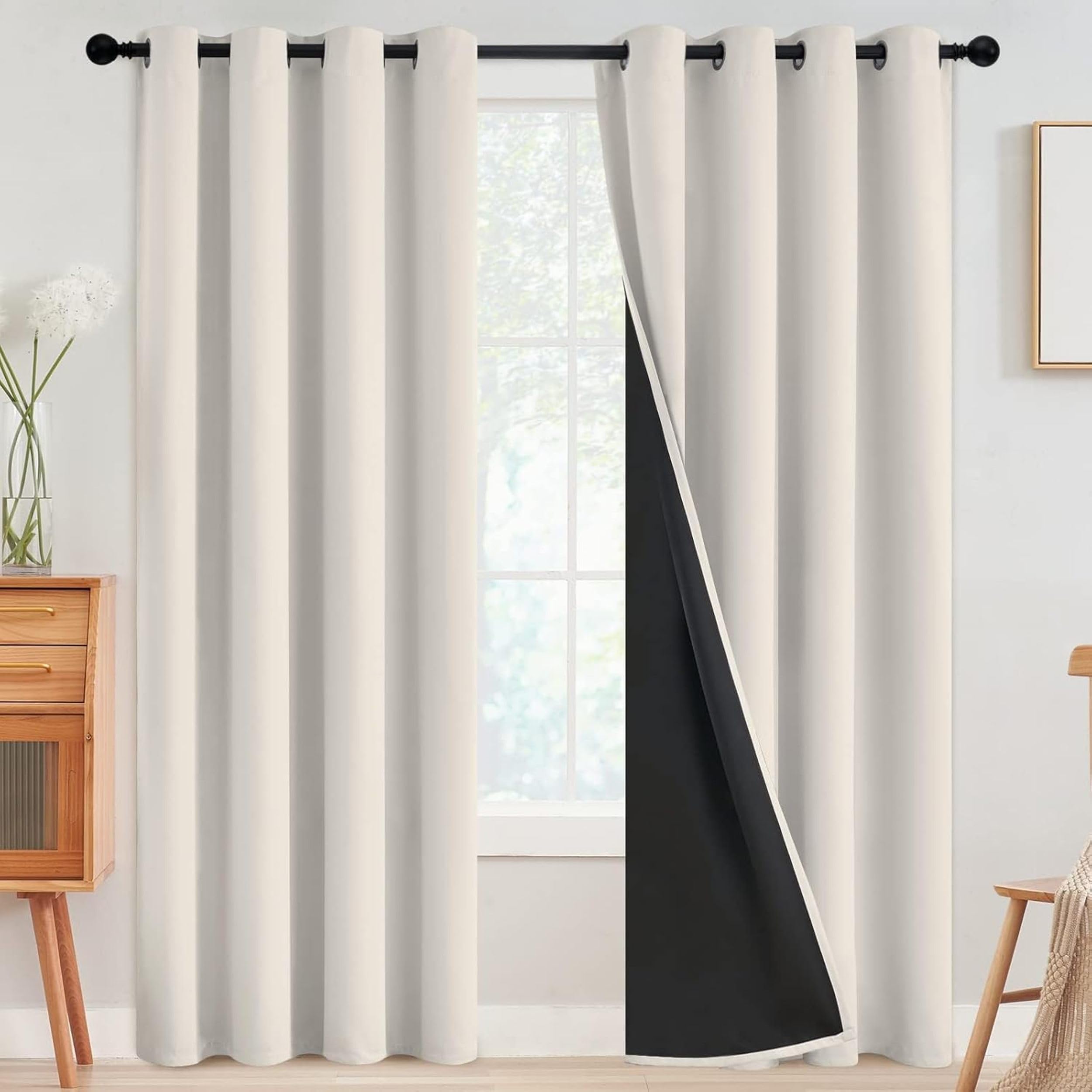 Galaxy Home Decor Premium True Blackout Curtains for Window 4 Feet Long 100% Light Block | Thermal & Noise Insulation | Black Back Coating | Pack of 1 | Beige-picture-25