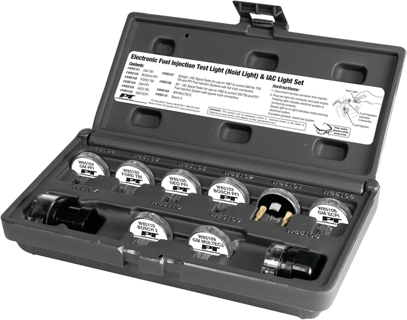 Kit de Teste de Injeção Eletrônica com Lâmpadas Noid e Testadores IAC Performance Tool W89501, 10 Peças