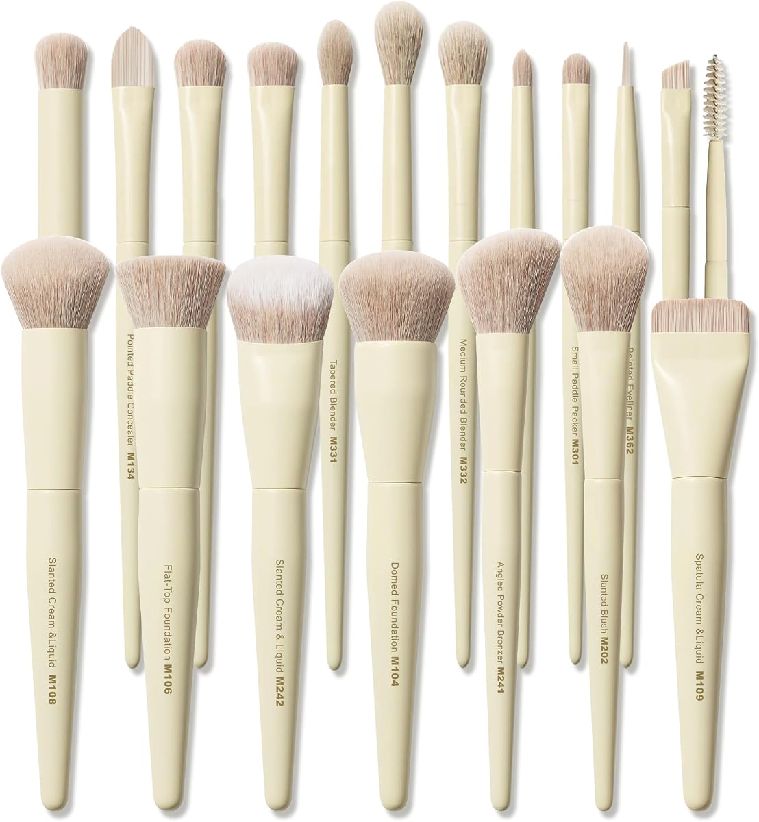 Buttery Blends Brush Set 18Pcs Face&Eye Makeup Brushes Set labeled | Make up Brushes Gift Set ultra Soft Complete with Blending,Foundation,Concealer,Blush,Bronzer, Eyeshadow Brush & Non-Shedding