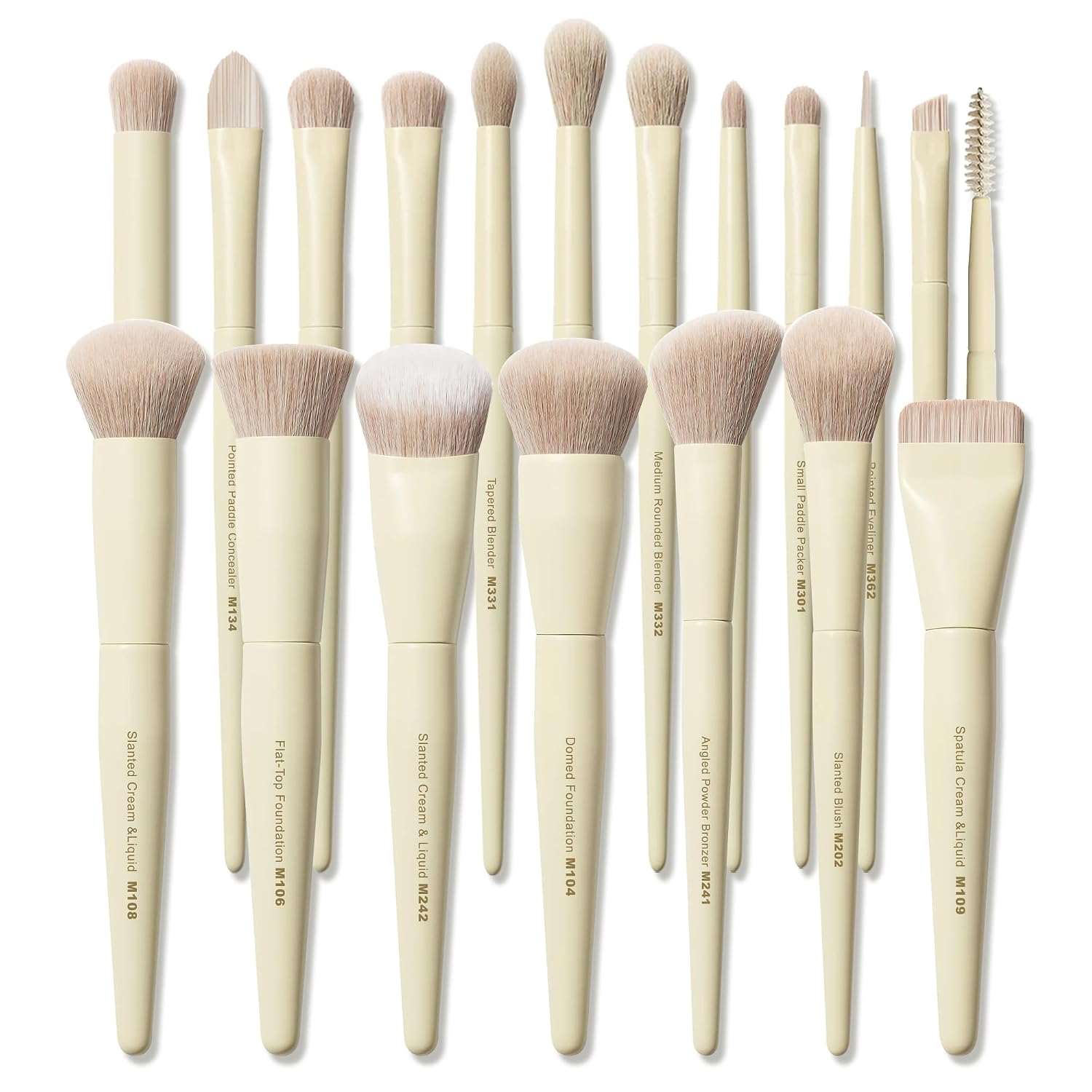 Buttery Blends Brush Set 18Pcs Face&Eye Makeup Brushes Set labeled