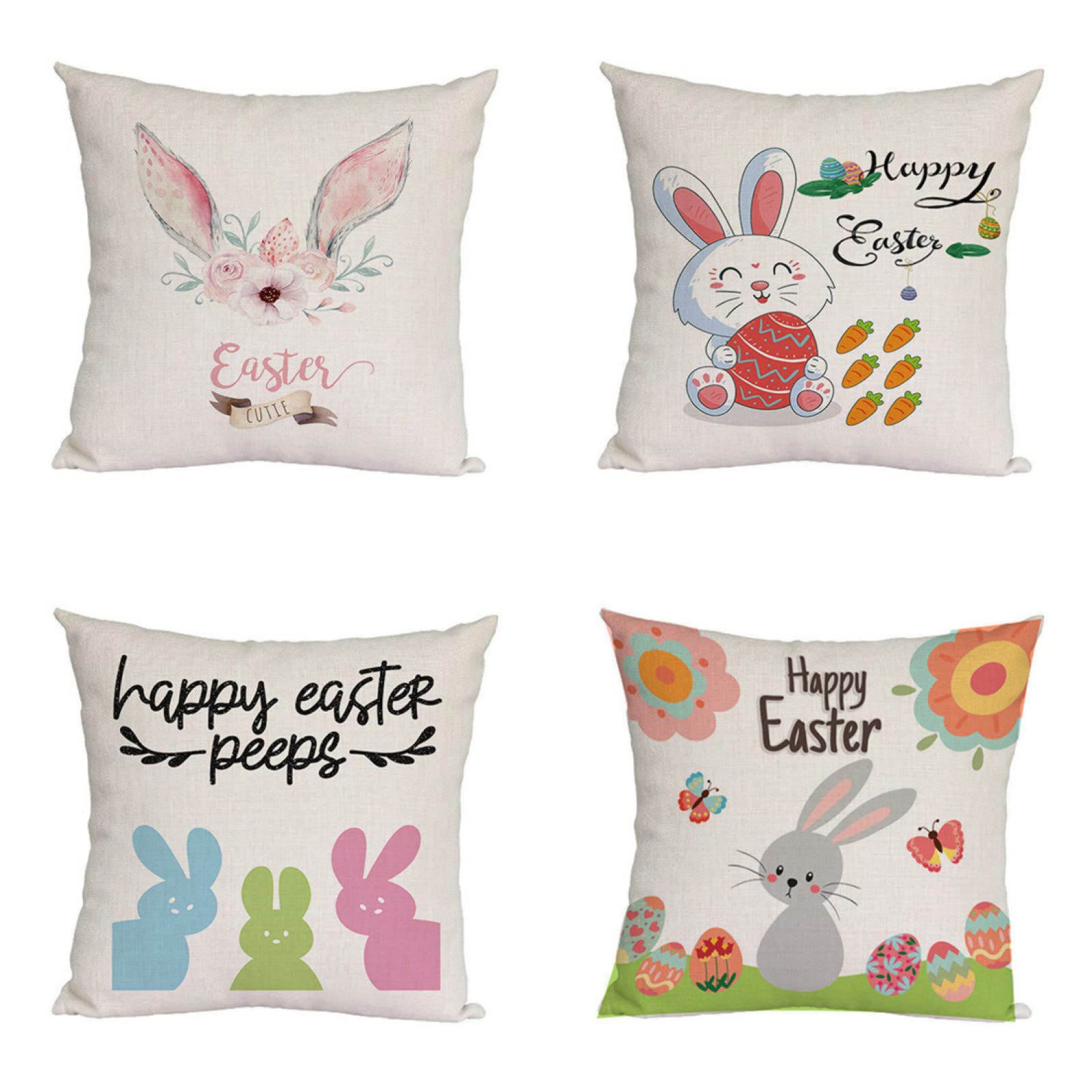 Pillow covers lapin mignon lot de 4 pour apporter de la douceur à votre lit