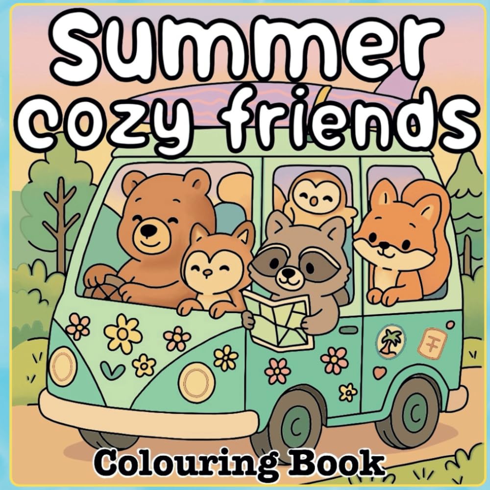 Summer Cozy Friends: Colouring Book