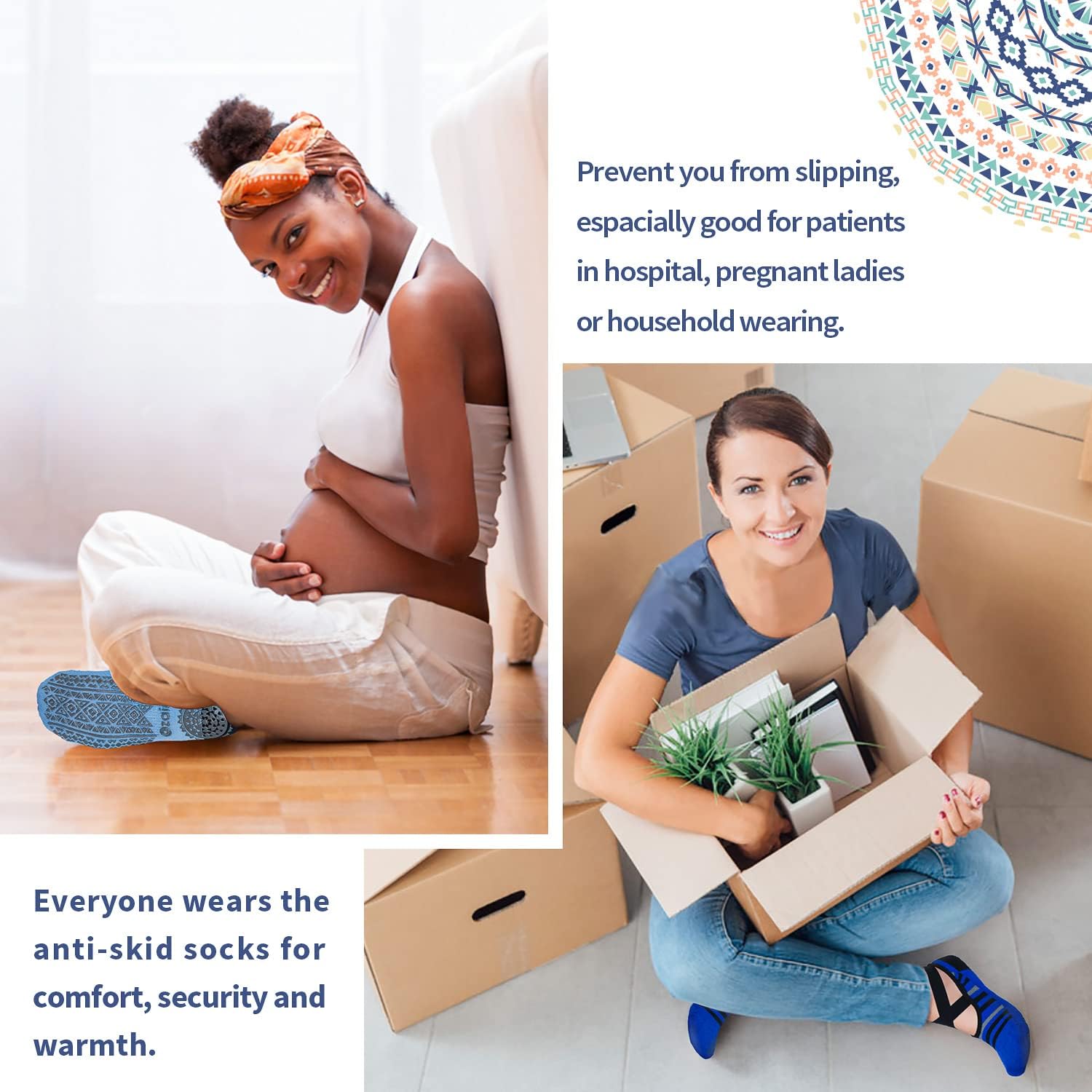 Ozaiic Pilates Socks for Women Non Slip Grip, Yoga Socks with Grippers for Barre, Hospital, Ballet, Dance, Barefoot Workout - Image 5